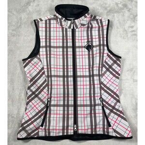 Arista Equestrian Limited Edition Riding Vest Womens Plaid Gray Red Large